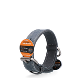 Spotted! Pro Lederhalsband aus Rindsleder, grau, hochwertig, robust