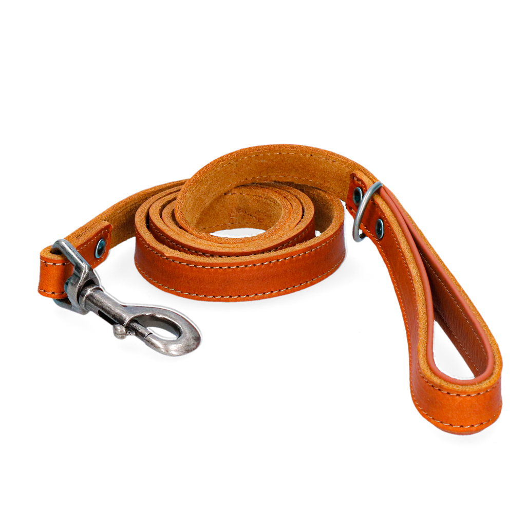 Spotted! Leder Hundeleine, Cognac, 1,8 cm, 130 cm