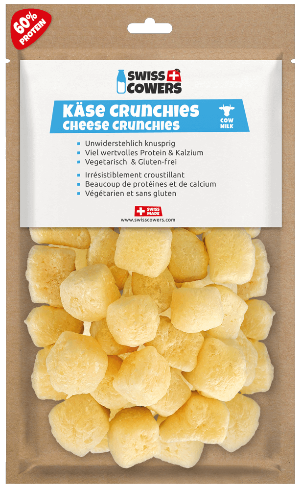 SwissCowers Cheese Crunchies Original, Käsesnack für Hunde, 80 g