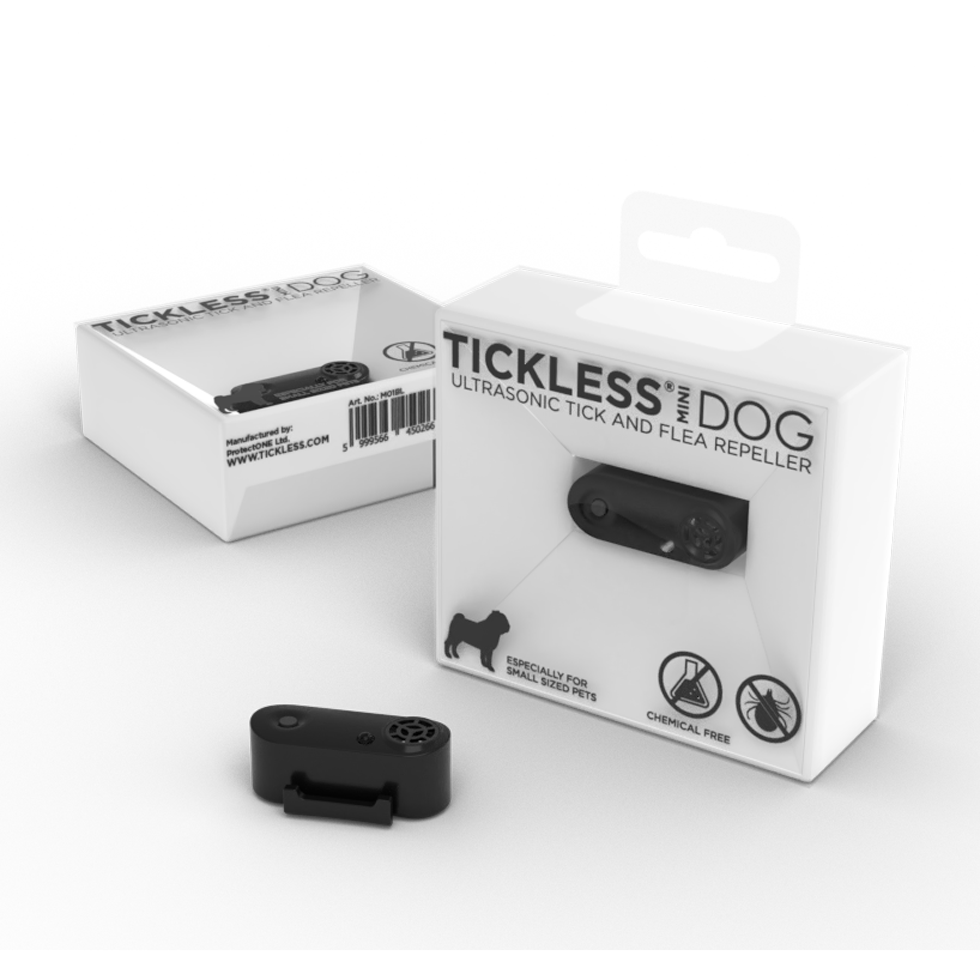 Tickless Ultraschall Zeckenschutz für kleine Hunde, wiederaufladbar, Schwarz