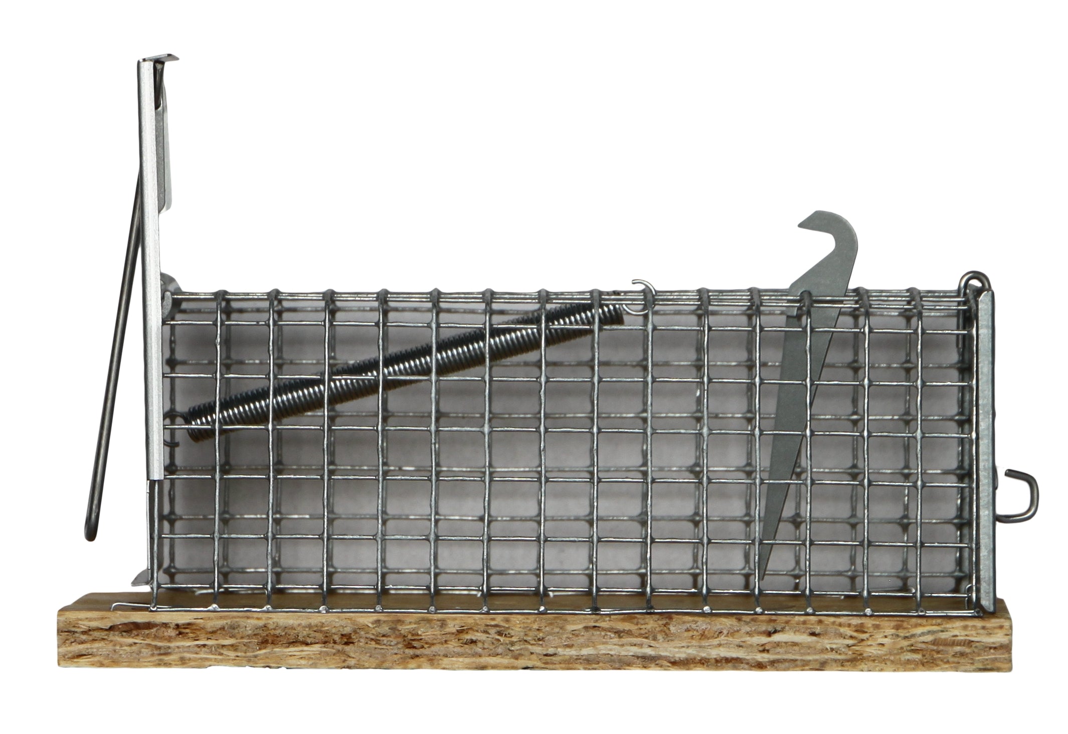 Mausefalle Lebendfalle, Hofman Pest Control, Draht verzinkt, Holzboden, 13 x 5 x 5 cm