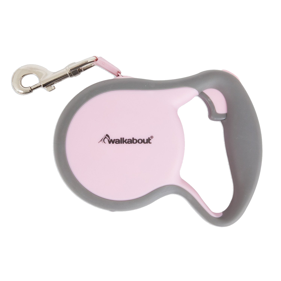Petmate Walkabout Rollleine / Flexileine, Rosa mit ergonomischem Griff