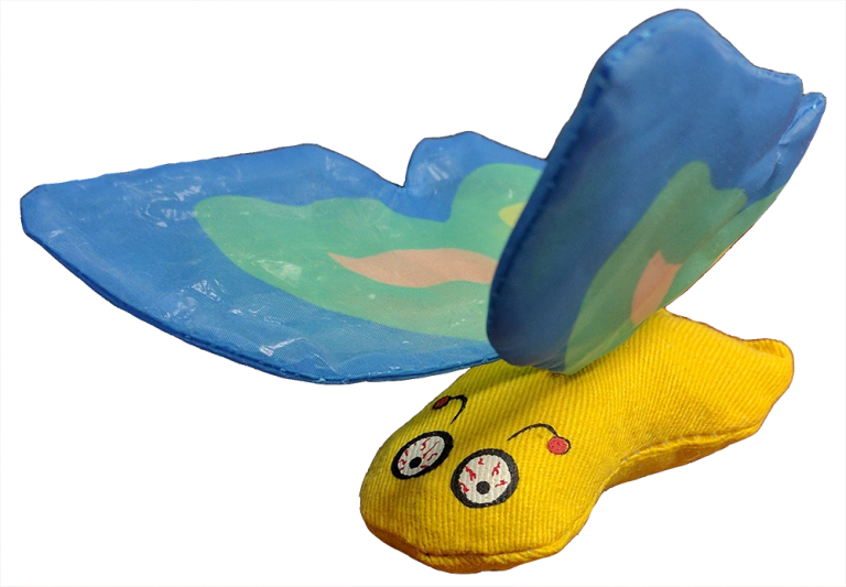 Yeowww! Katzenspielzeug Butterfly, Catnip, Baumwolle, 13 x 6 cm, blau