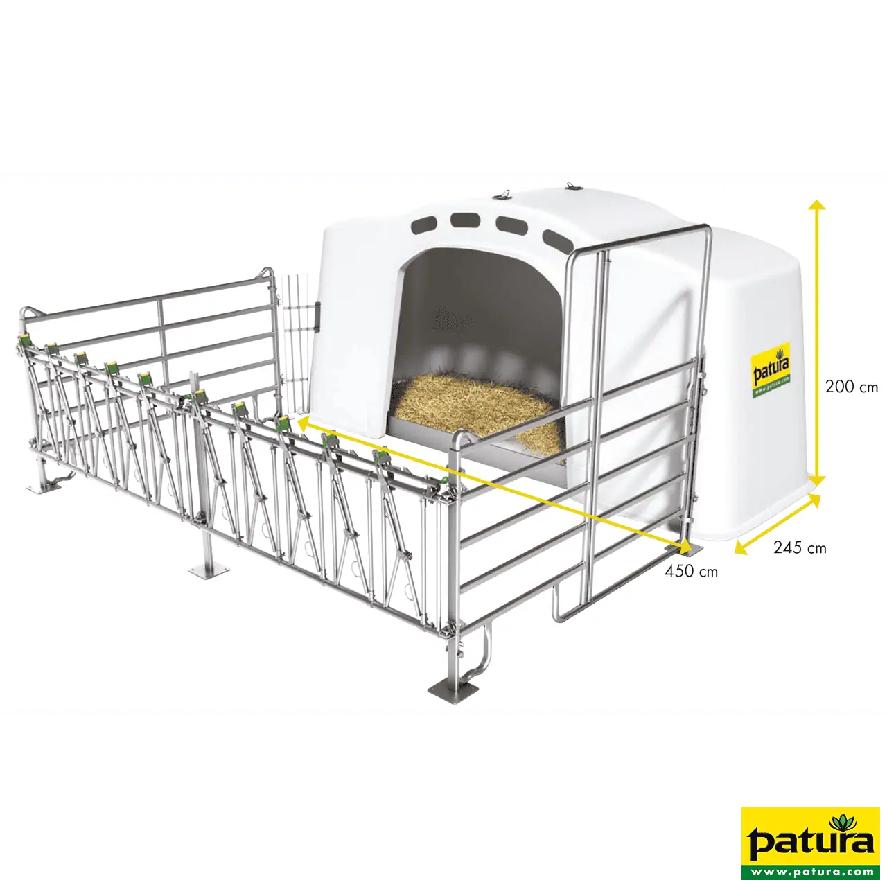 Kälberhütte XXL mit Profi-Umzäunung