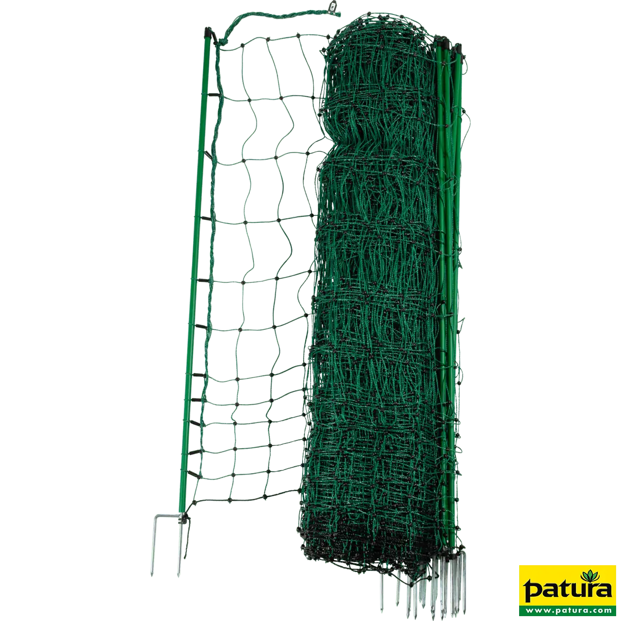 Geflügelnetz, grün, 112 cm hoch, mit Doppelspitze, 50 m