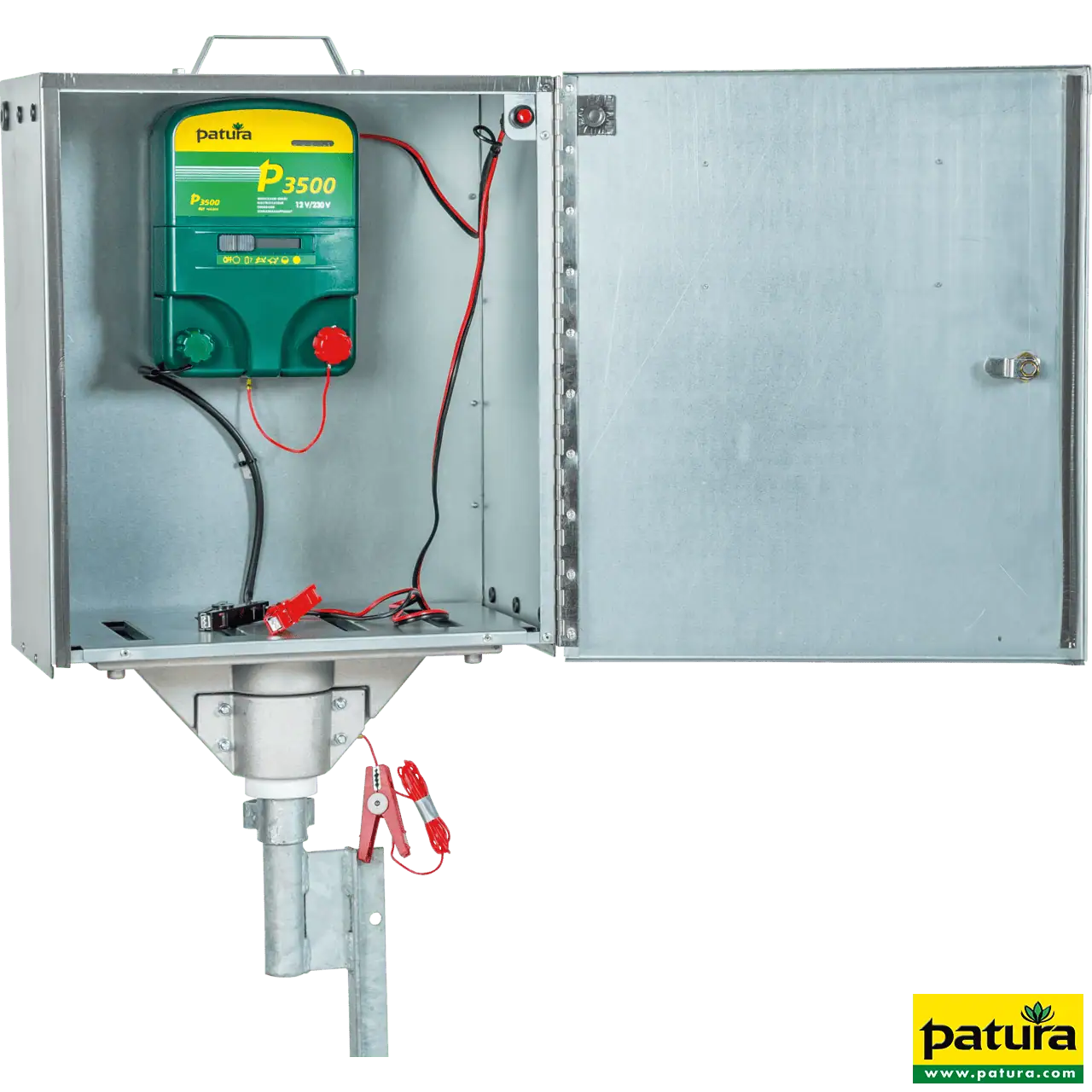 Sicherheitsbox für PATURA Geräte mit Verkabelung und Erdstab