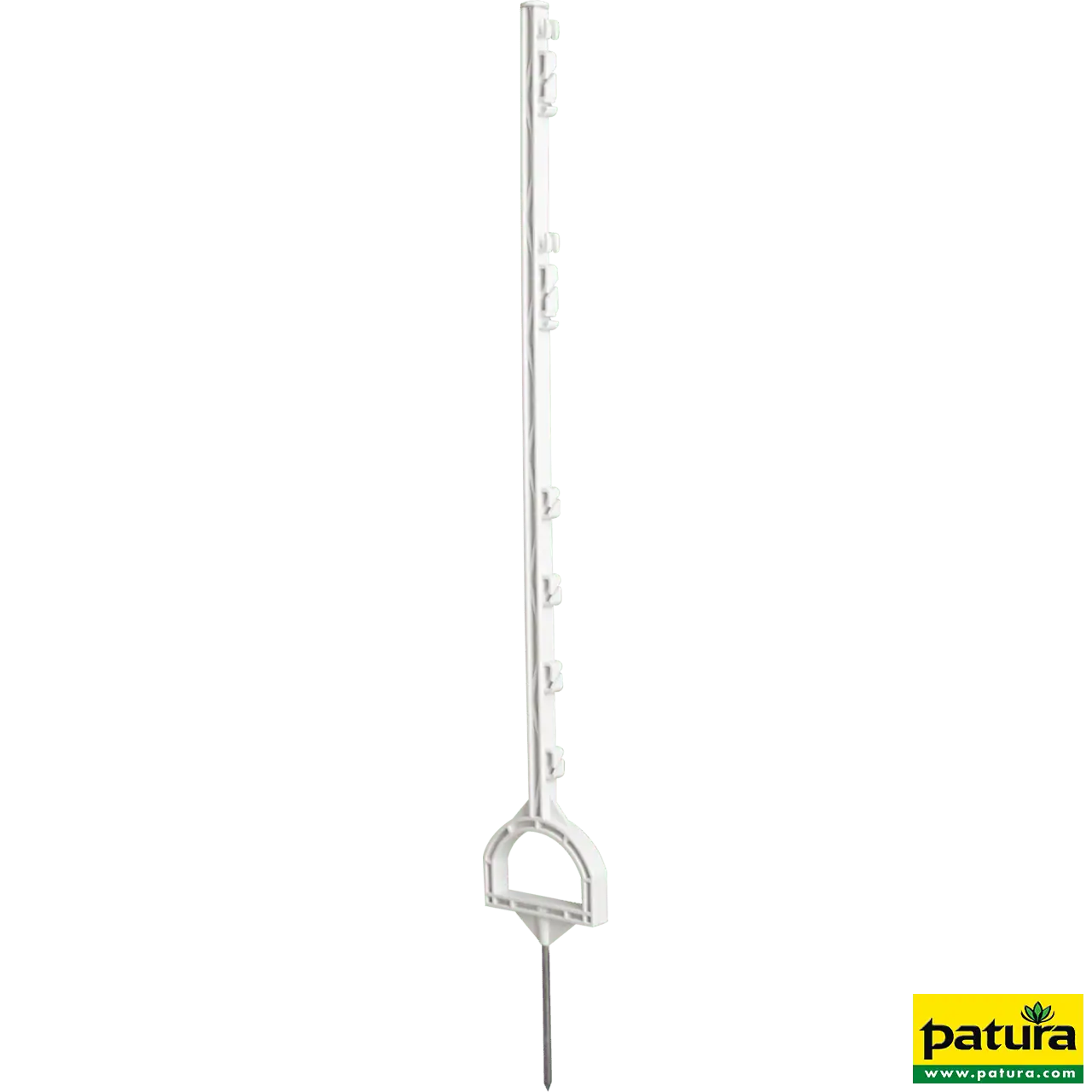 Steigbügelpfahl, 1,15 m, weiß, mit Steigbügelfußtritt (10 Stück / Pack)
