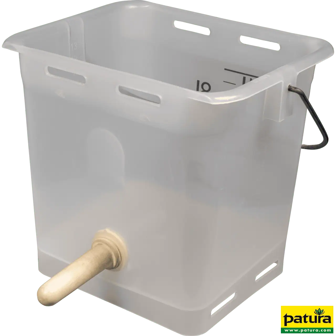 Nuckel-Tränkeeimer 13 l transparent kpl. mit Sauger, hart und