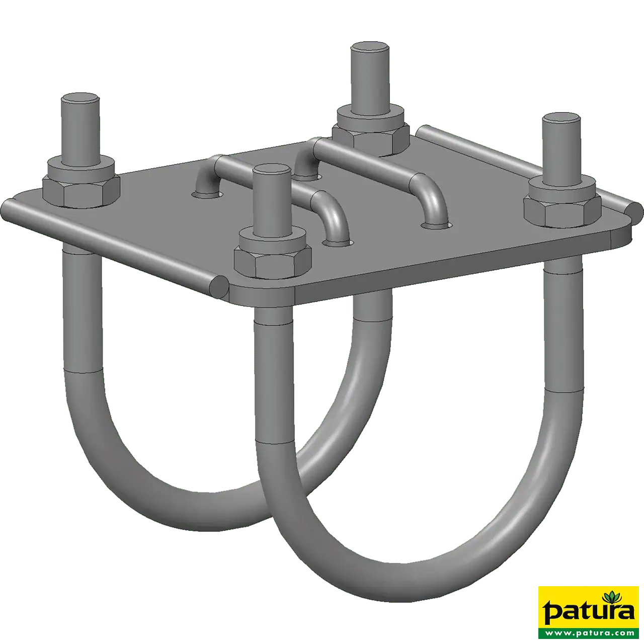 Halter für Nasengurt an Pfosten d=76 mm inkl. Bügelschraube