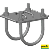 Halter für Nasengurt an Pfosten d=76 mm inkl. Bügelschraube