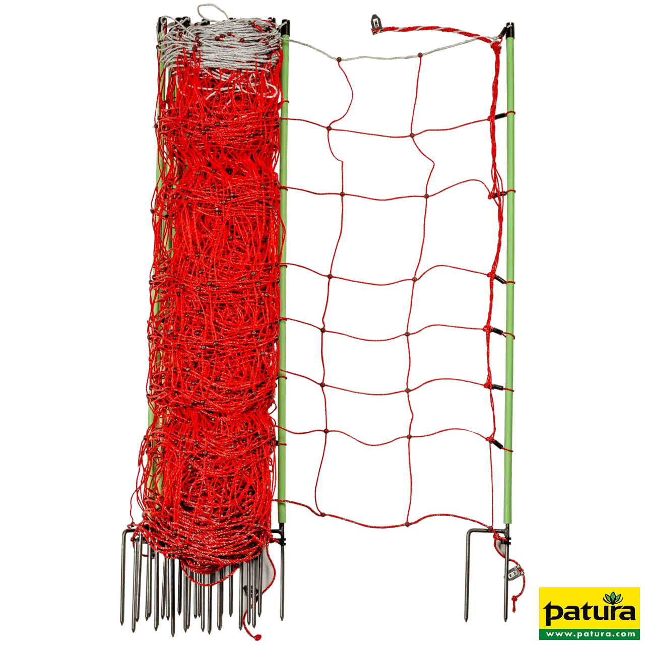 Tornado XL-Elektrozaunnetz mit Erdleiter 90 cm hoch, mit Doppelspitze, 50 m