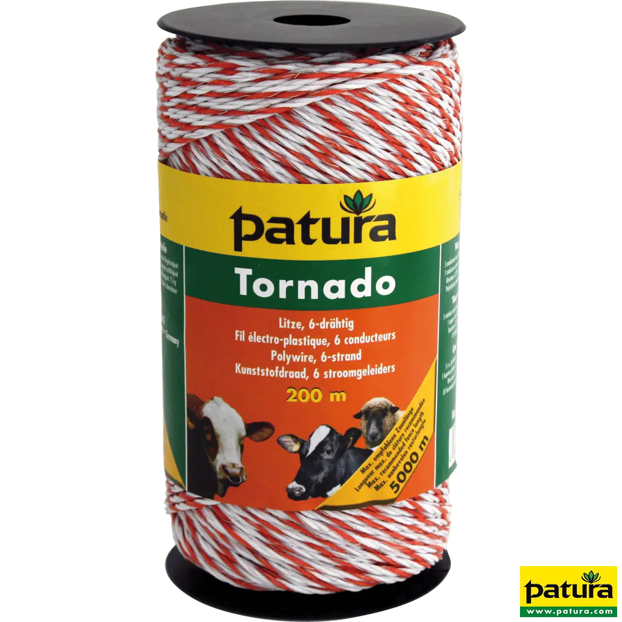 Tornado Litze, 200 m Rolle, weiss-orange 5 Niro 0,20 mm, 1 Cu 0,30 mm