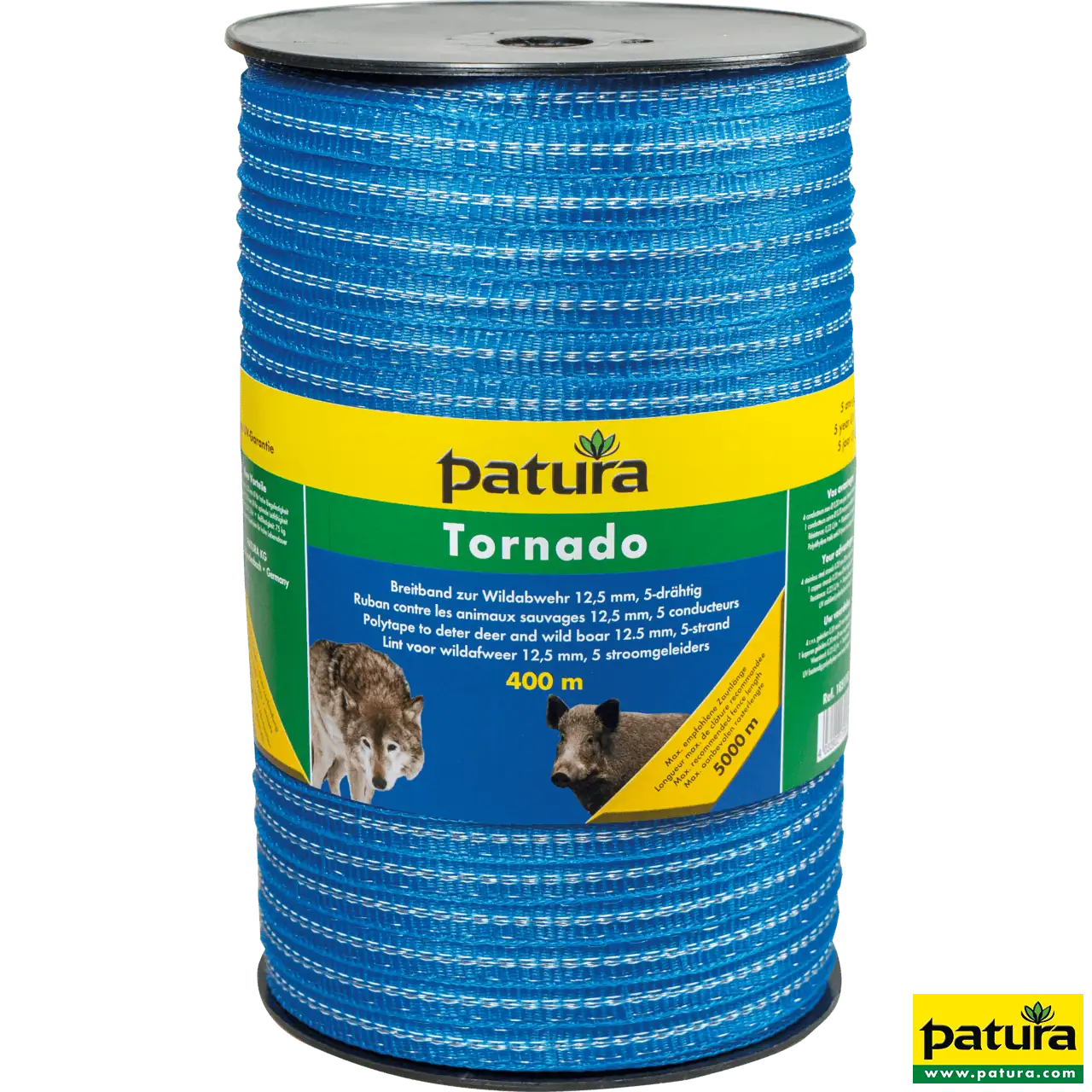 Tornado Breitband 12,5 mm, 400 m Rolle 4 Niro 0,20 mm, 1 Cu 0,30 mm, blau