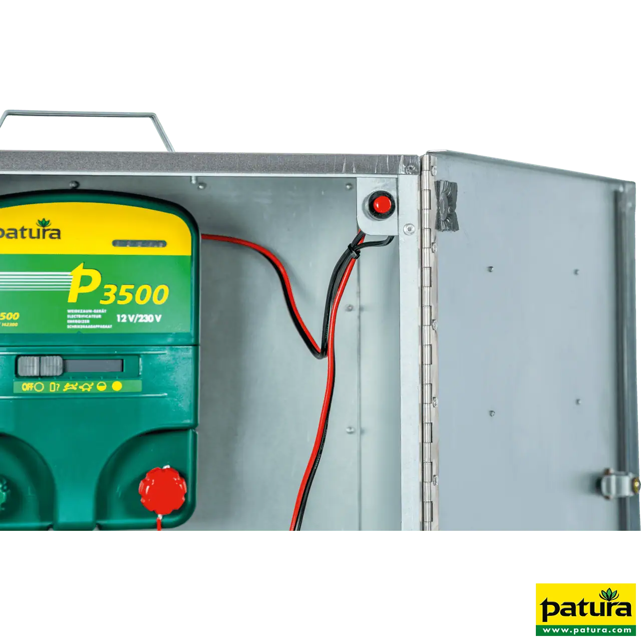 Sicherheitsbox für PATURA Geräte mit Verkabelung und Erdstab