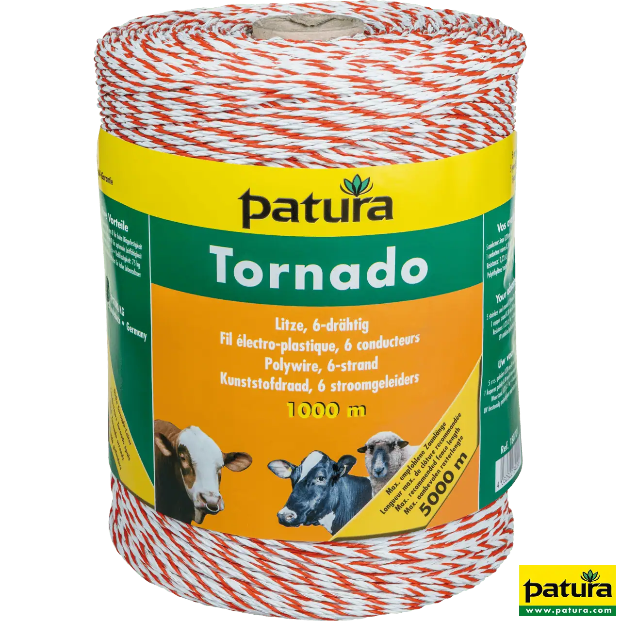 Tornado Litze, 1000 m Rolle weiss-orange 5 Niro 0,20 mm, 1 Cu 0,30 mm