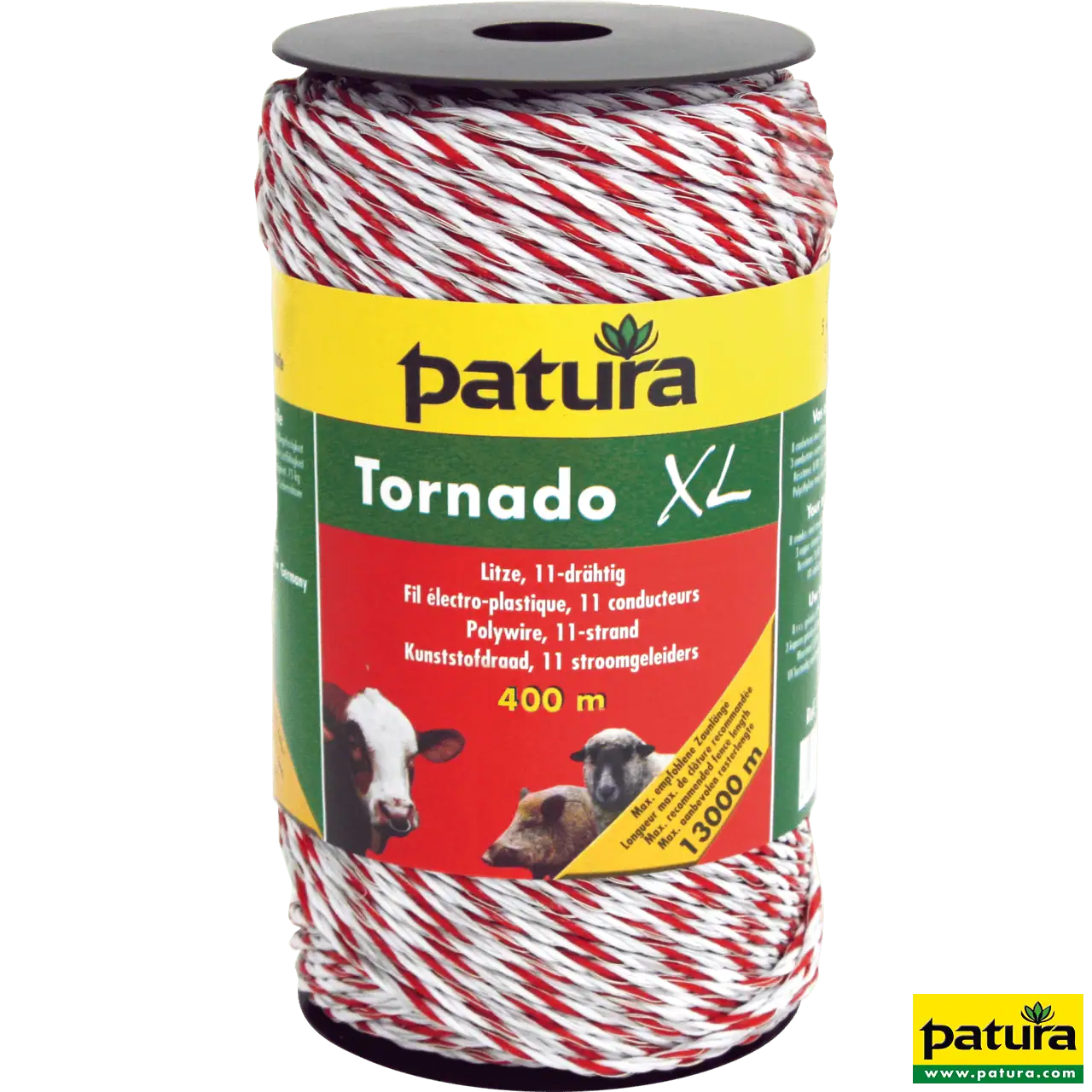 Tornado XL Litze, 400 m Rolle 8 Niro 0,20 mm, 3 Cu 0,30 mm, weiss-rot