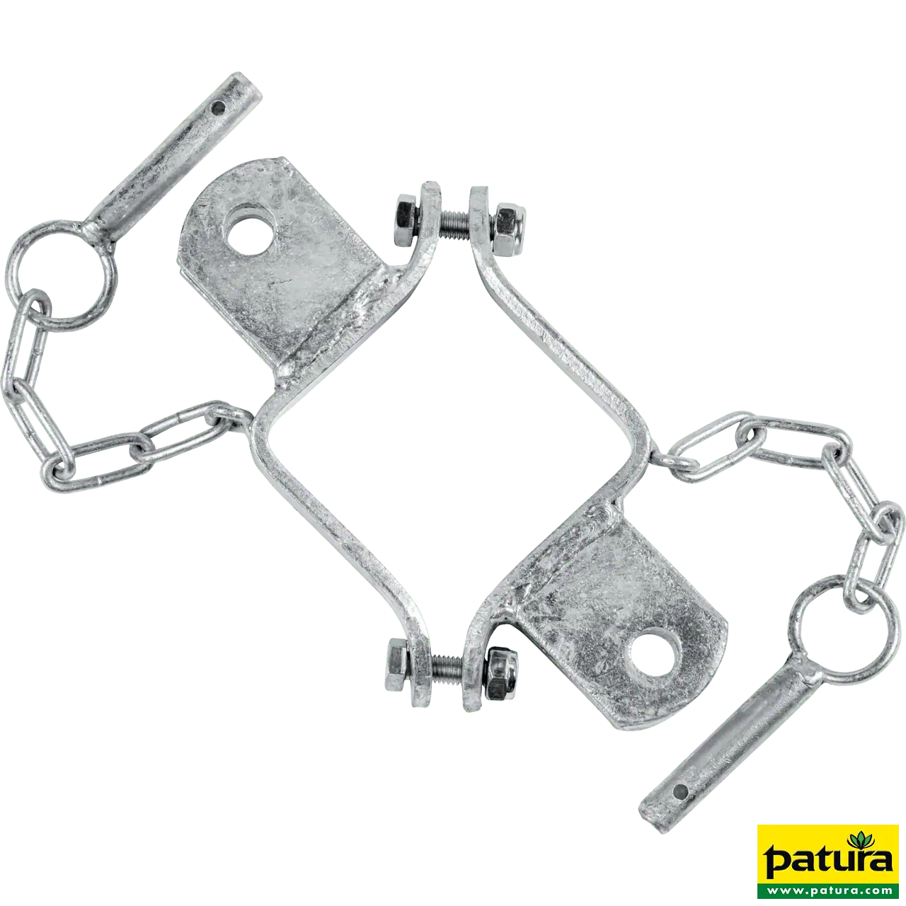 Schelle Quadrat 90 mm, 2 Halter, vz