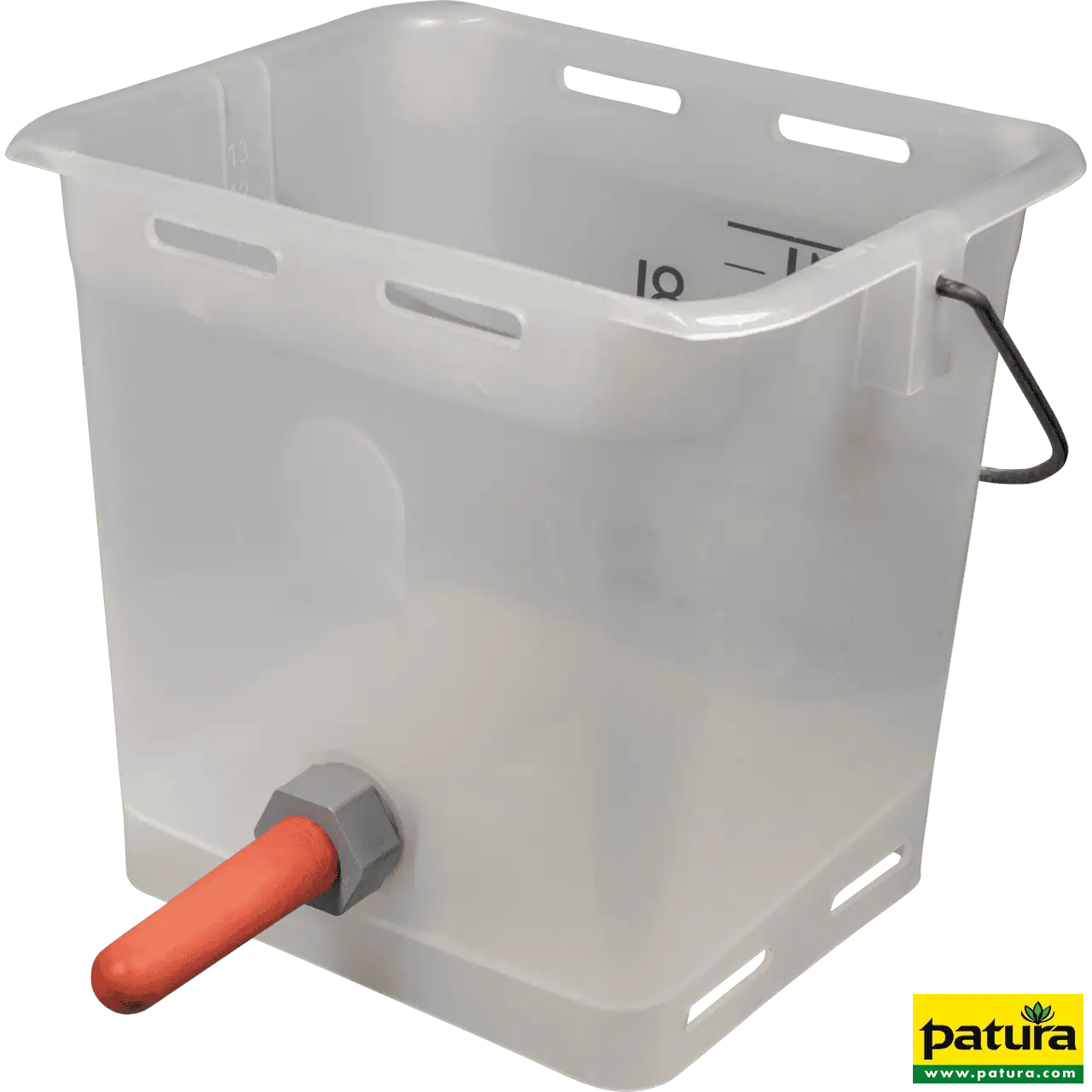 Nuckel-Tränkeeimer 13 l transparent kpl. mit Sauger, mittel und Kugelventil