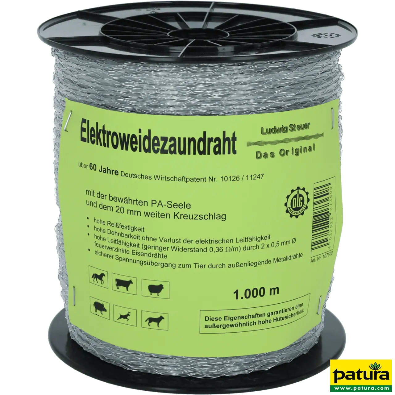 Spezial-Kunststoffdraht, transparent, Nylonseele, 2 verz. Drähte, 1000 m Rolle