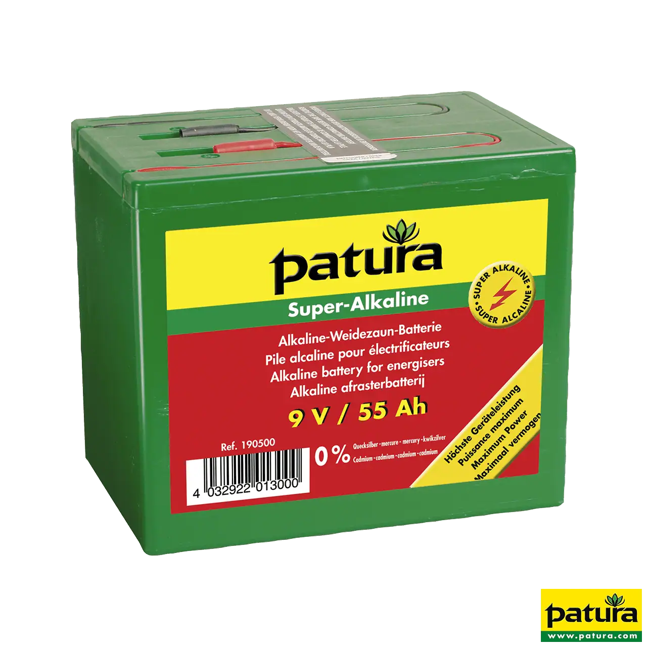 Super-Alkaline Weidezaun-Batterie 9 V / 55 Ah