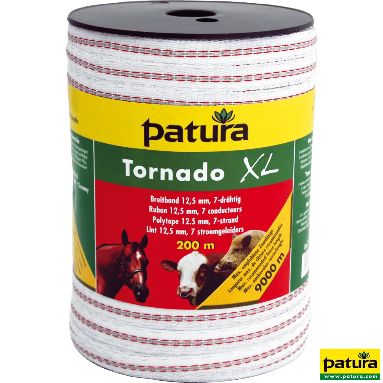 Tornado XL Breitband 12,5mm, 200 m Rolle 5 Niro 0,20 mm, 2 Cu 0,30 mm, weiss-rot