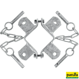 Schelle Quadrat 90 mm, 4 Halter, winklig, vz