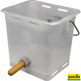 Nuckel-Tränkeeimer 13 l, transparent kpl. mit Sauger, weich und Kugelventil
