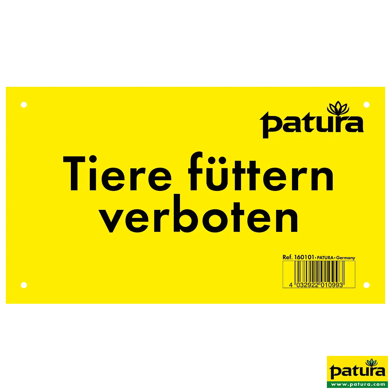 Warnschild, Tiere füttern verboten, Kunststoff