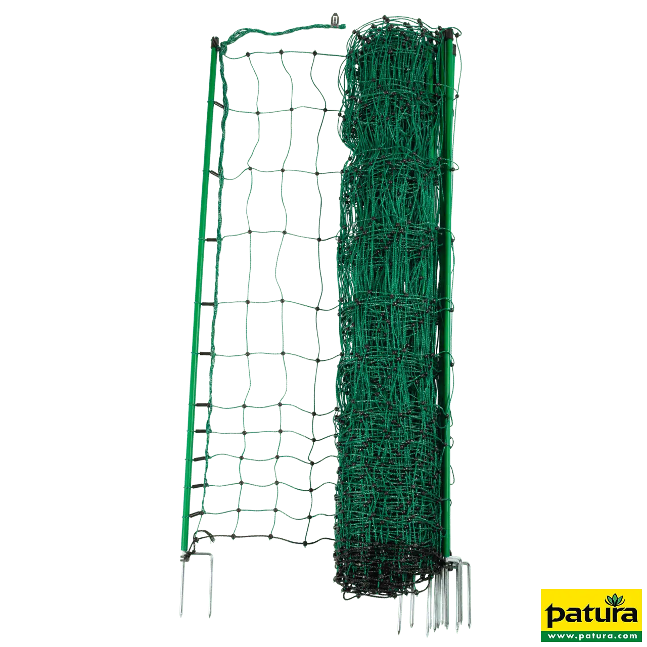 Geflügelnetz, grün, 112 cm hoch, mit Doppelspitze, 25 m