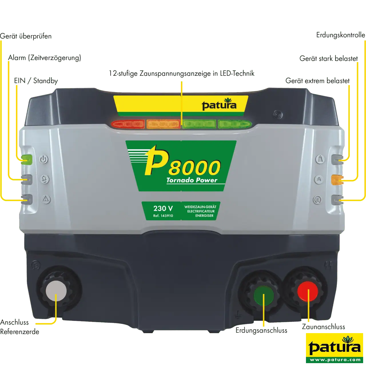 P8000 Tornado Power 230V Netzgerät, 15 Joule