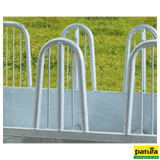 Compact-Viereckraufe 12 Fressplätze mit Sicherheits-Palisadenfressgittern