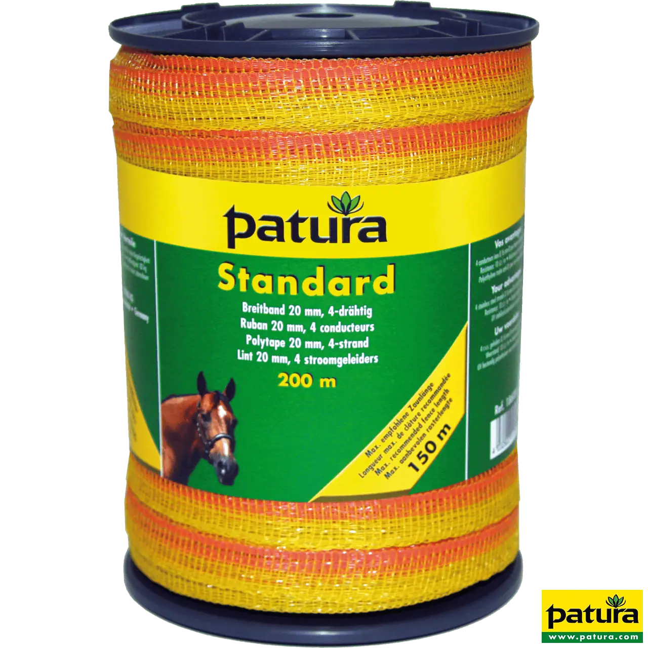Standard Breitband 20 mm, 200 m Rolle 4 Niro 0,16mm, gelb-orange