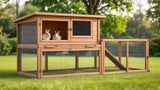 Kaninchenstall aus Holz für draußen – wetterfester Kleintierstall für Kaninchen
