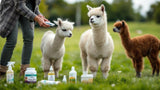 Alpaka steht auf einer Wiese – Symbolbild für Tiergesundheit Alpaka