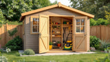 Gerätehaus aus Metall für Garten, wetterfestes Gartenhaus zur Aufbewahrung von Gartengeräten