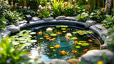 Teichanlagen mit klarer Wasseroberfläche und umliegenden Pflanzen