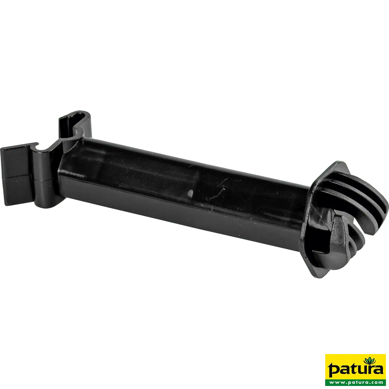 Abstands-Isolator, schwarz, für T-Pfosten, für Litzen/Seile bis Ø 6 mm, Abstand 125 mm, Kunststoff, 25 Stk