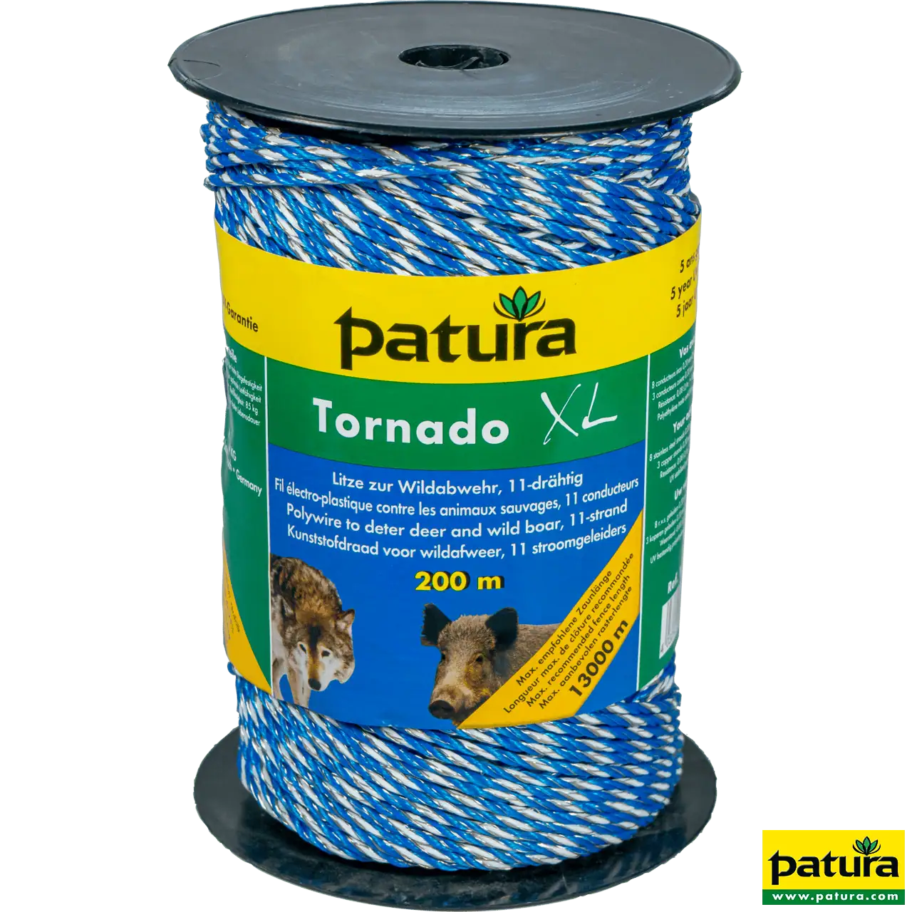 Tornado XL Litze, 200 m Rolle 8 Niro 0,20 mm, 3 Cu 0,30 mm, blau-weiß