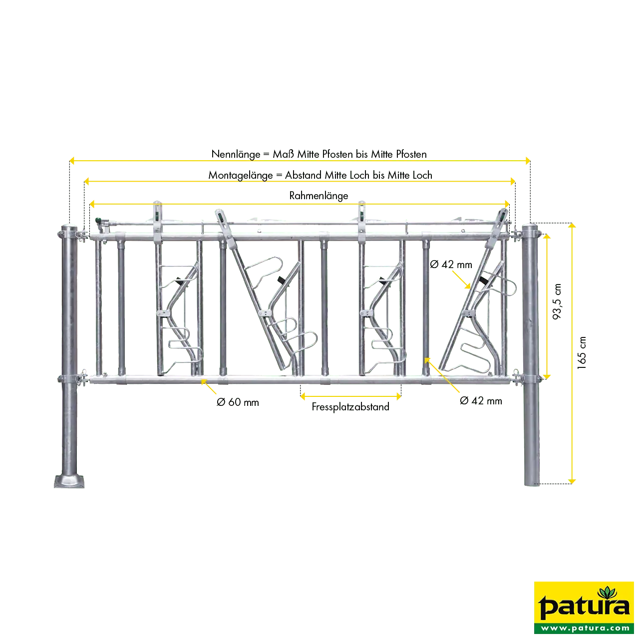 Sicherheits-Selbstfangfressgitter SSV 2/1,6, 2 Plätze, 1,6 m