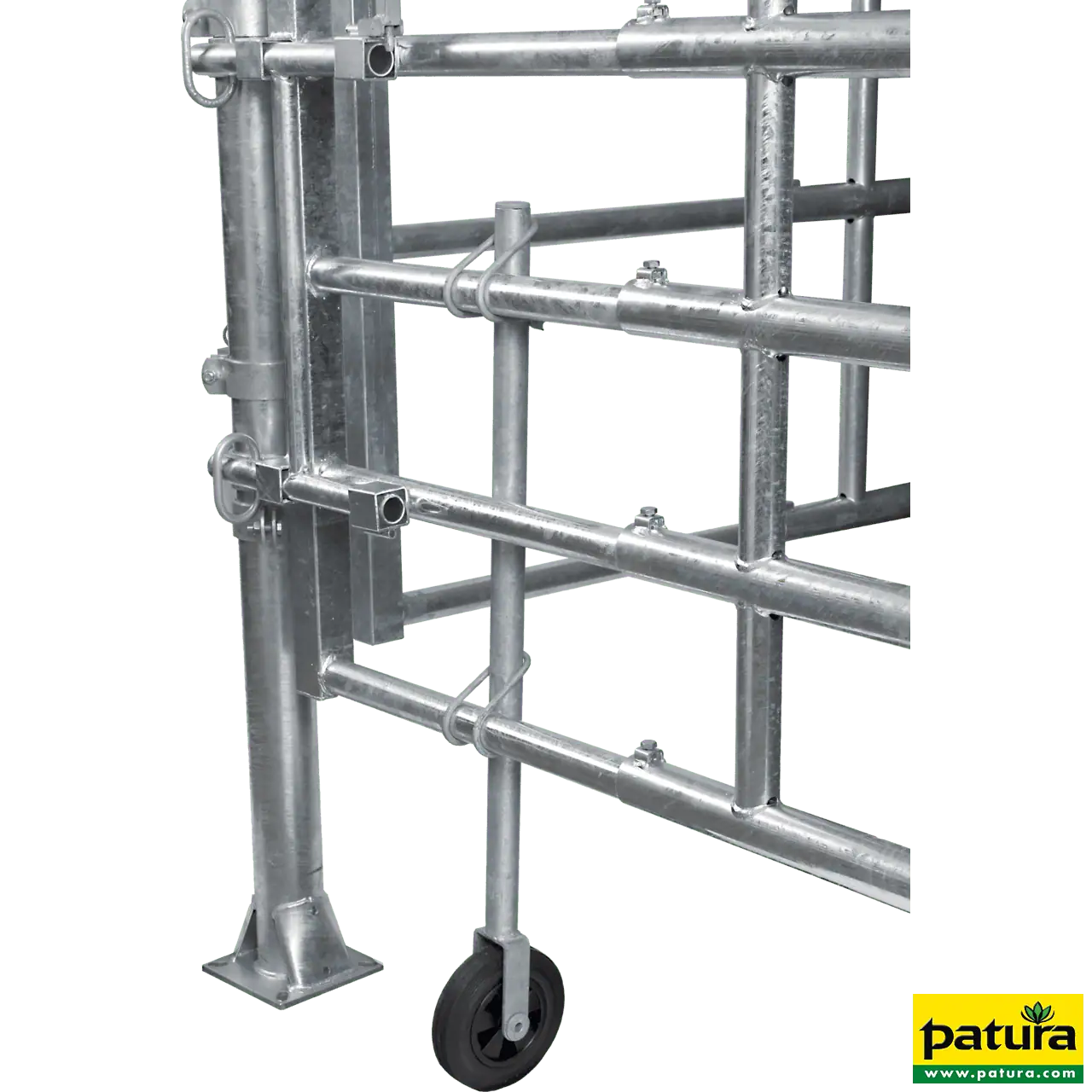 Stützrad für Stalltore Höhe: 1,15m, inkl. 2x Kreuzbügel 48x42mm