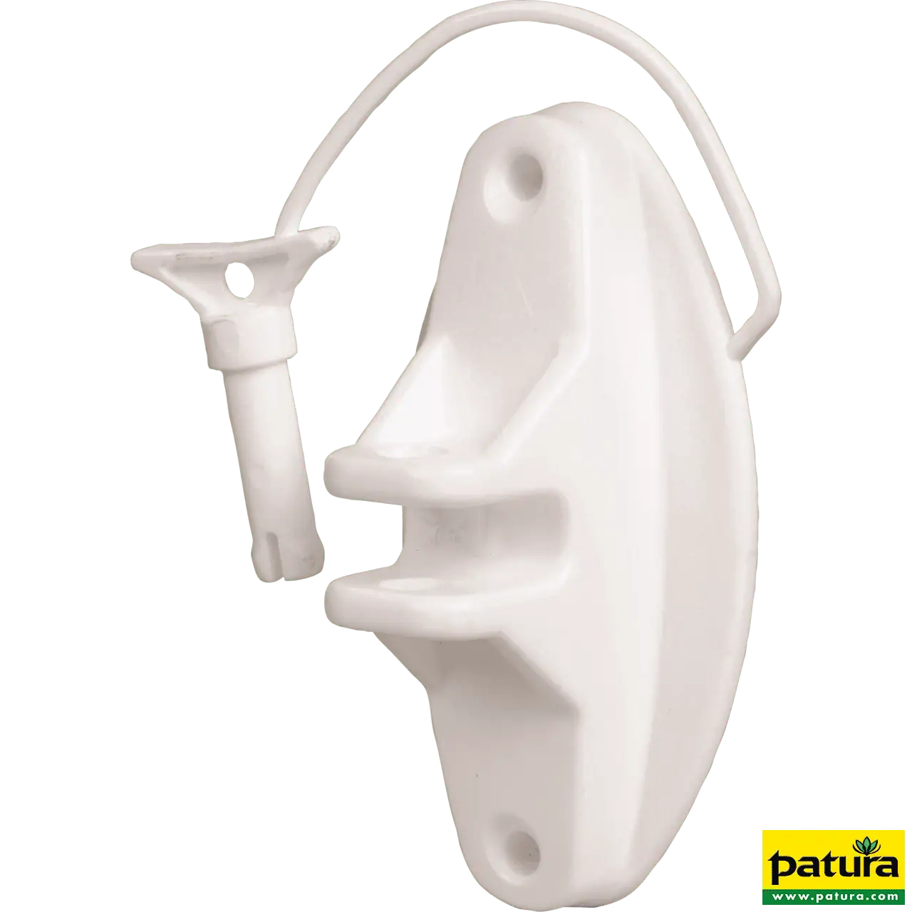 Festzaun-Isolator mit Stift, weiß, für Seil und HippoWire, 25 Stk