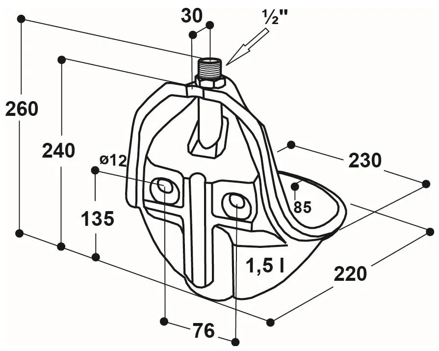 Rohrventil-Becken Mod. 20