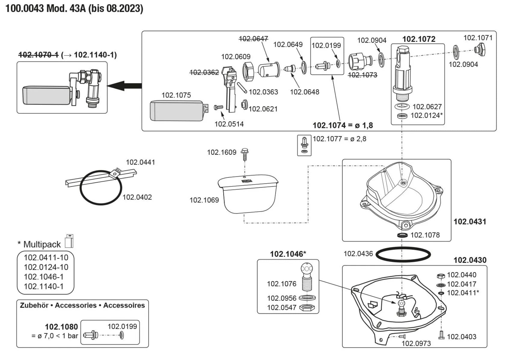 Schwimmerbecken Mod. 43A heizbar