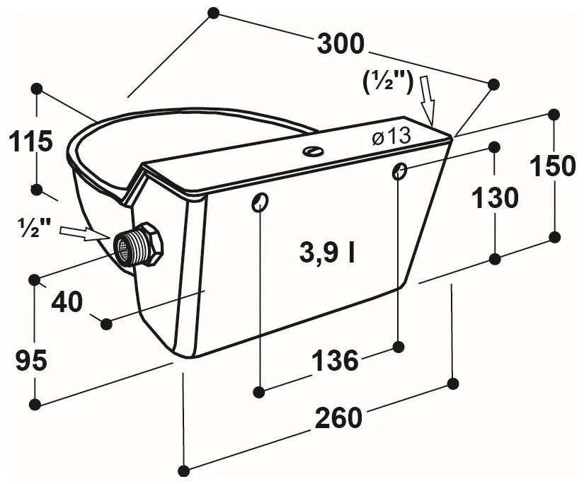 Schwimmerventil-Becken Mod. 130P