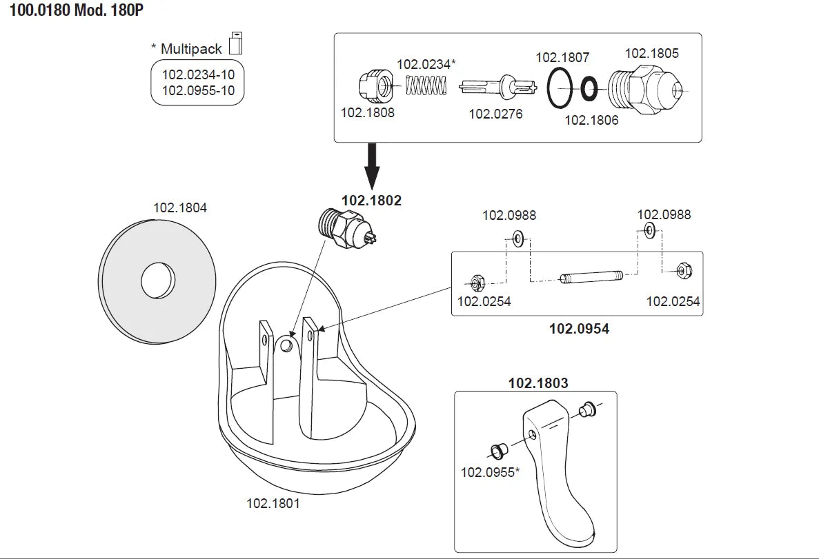 Anbau-Tränkebecken, Kunststoff Mod. 180P für Wasserfaß