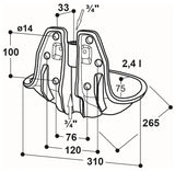Doppel-Rohrventil-Becken Mod. 19R mit 3/4" Messingventil
