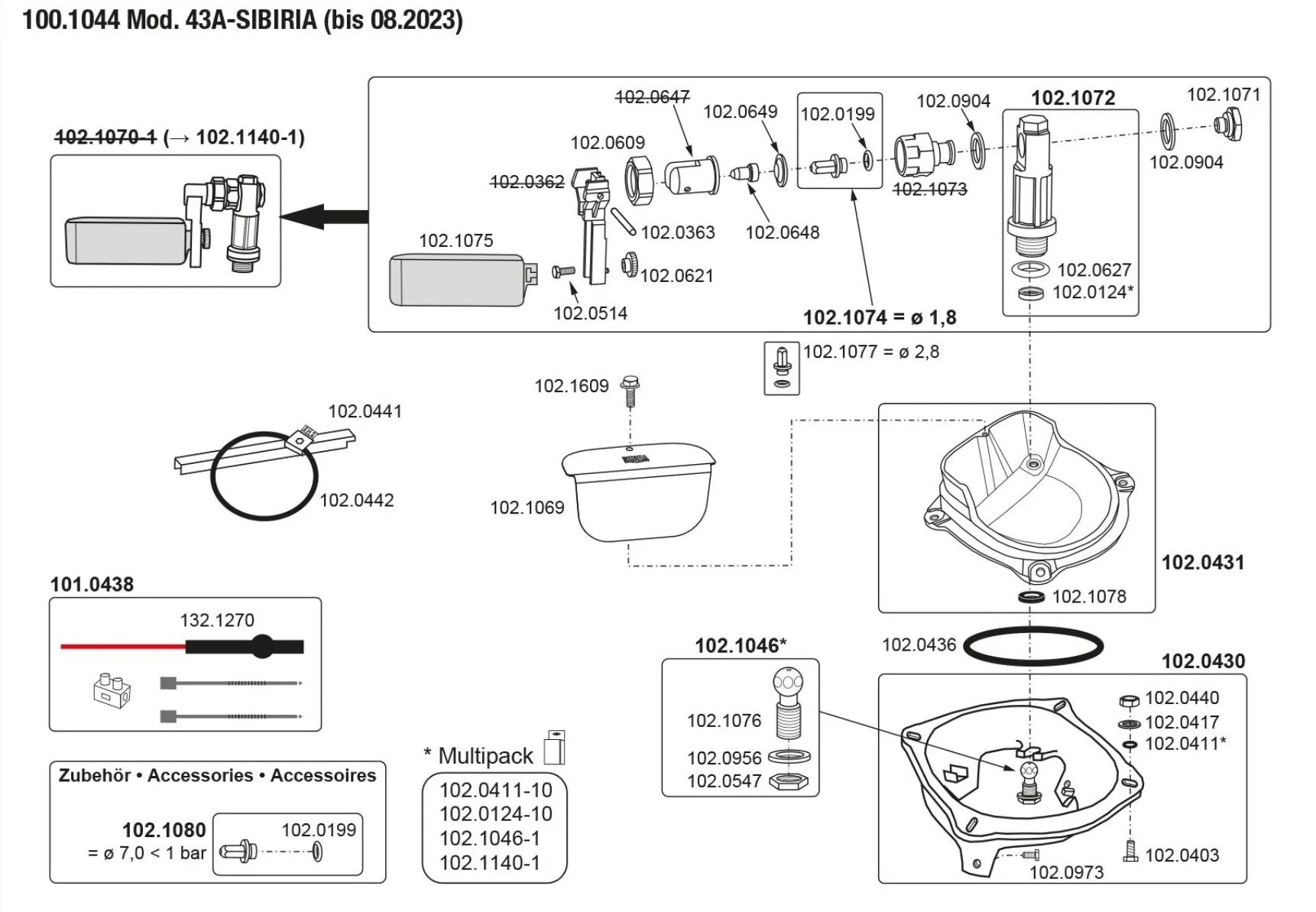 Tränkebecken Mod. 43 A-SIBIRIA mit Überhitzungsschutz-Thermostat