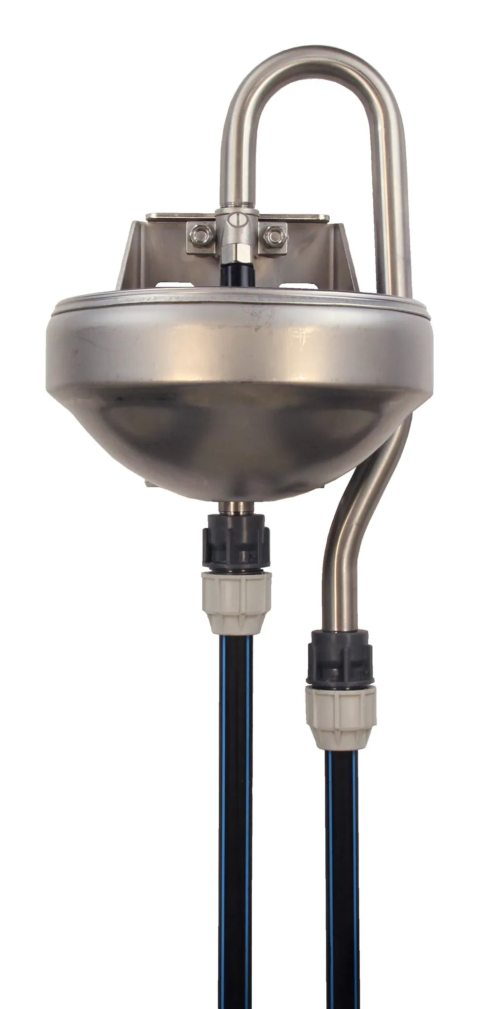 Edelstahl-Rohrventilbecken Mod. 1220 komplett aus Edelstahl, 3/4" Ventil