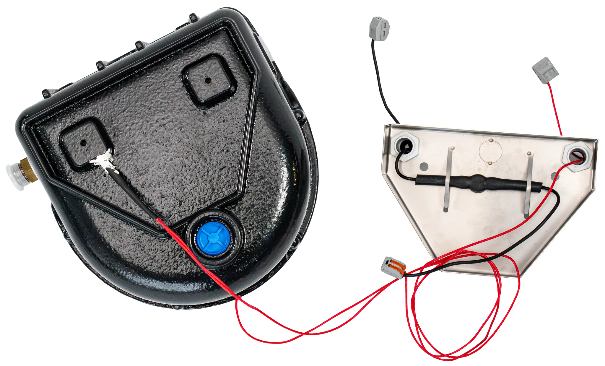 Schwimmerventil-Becken Mod. 127K-H mit Heizelement 24 V / 40 W und inte-