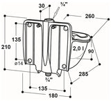 Rohrventil-Becken Mod. 46 mit 3/4" Messingventil, heizbar